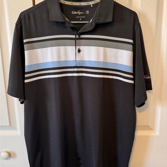 Walter Hagen Golf Polo Shirt Black Blue Gray White Short Sleeve Size Medium - Picture 2 of 7